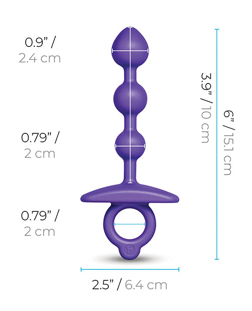 b-vibe b-Vibe Butties Zip Silicone Anal Beads - Black - Image 3