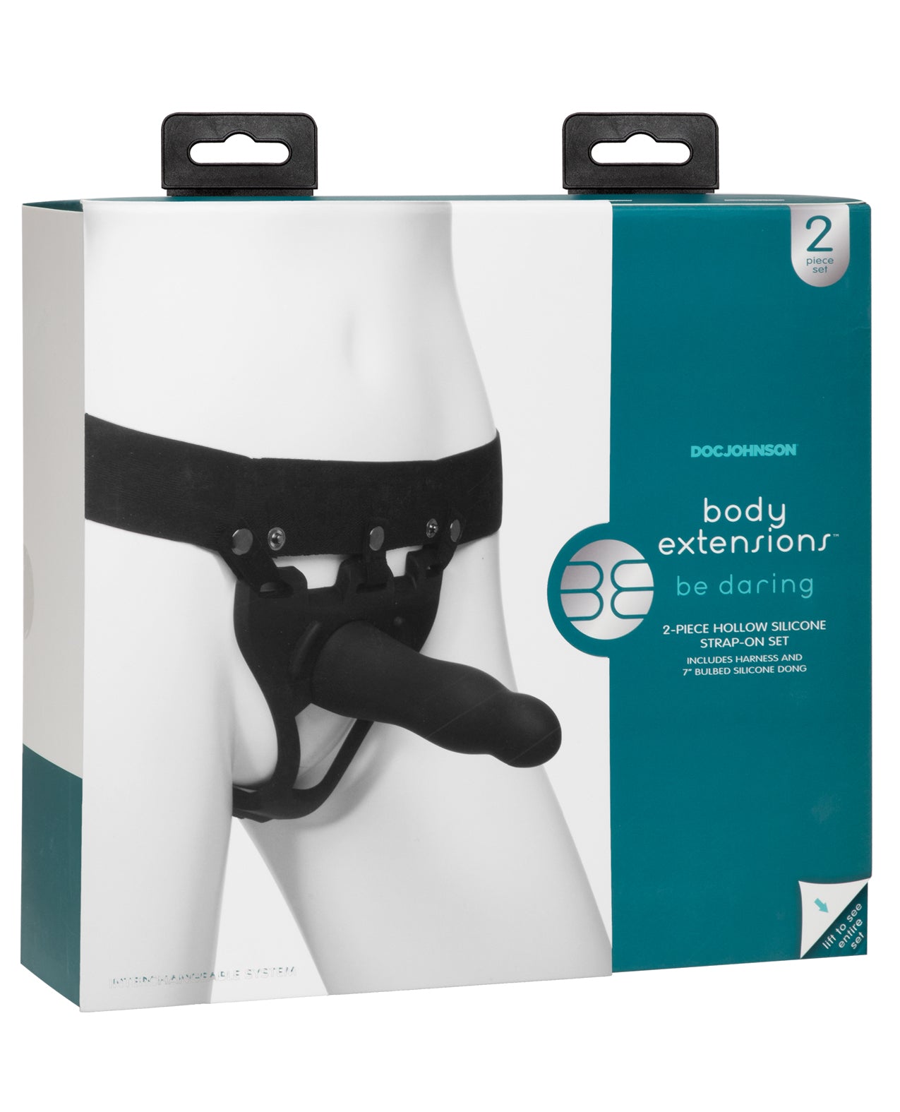 Doc Johnson Doc Johnson's Body Extensions - Be Daring 2-Piece Strap On Set - Black - Image 2
