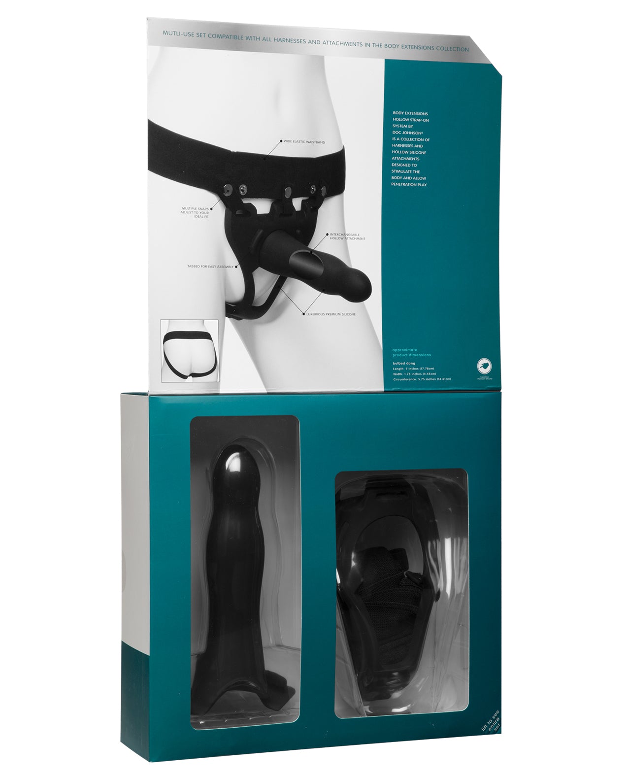 Doc Johnson Doc Johnson's Body Extensions - Be Daring 2-Piece Strap On Set - Black - Image 3