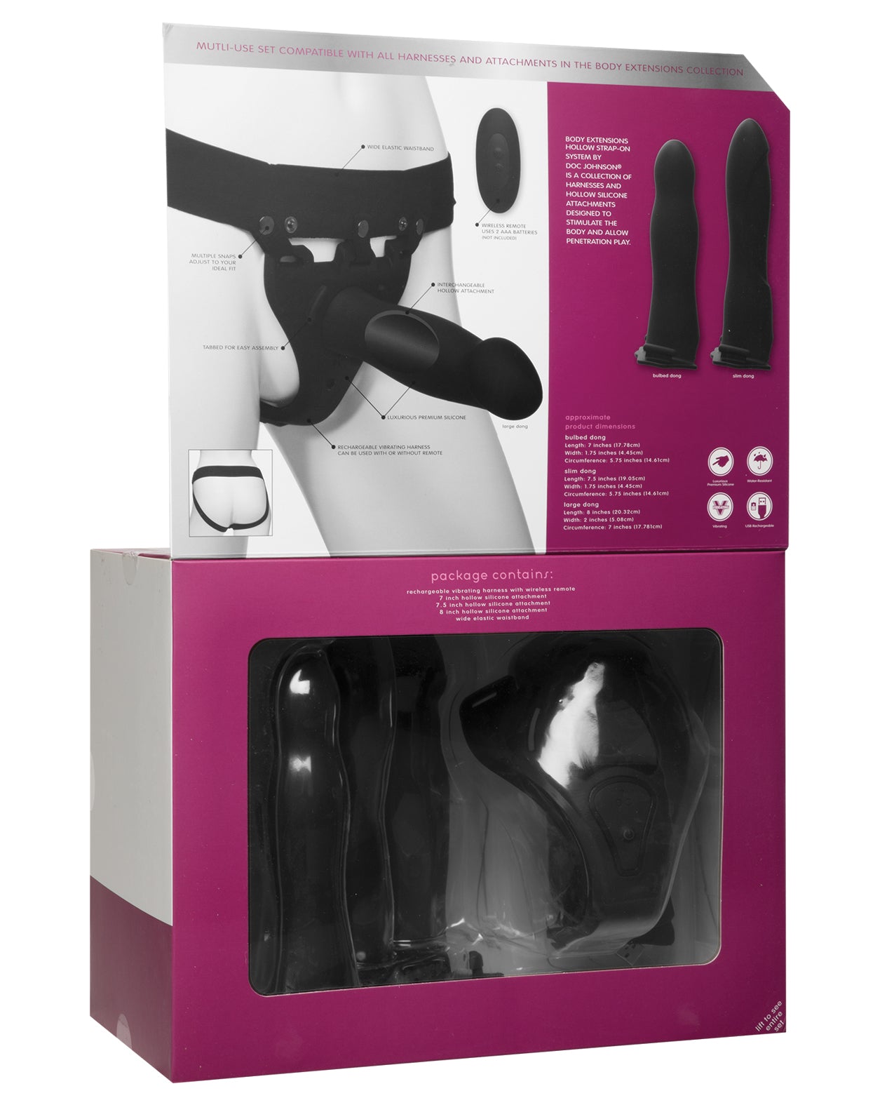 Doc Johnson Doc Johnson's Body Extensions - Be Naughty Vibrating 4-Piece Strap On Set - Image 3