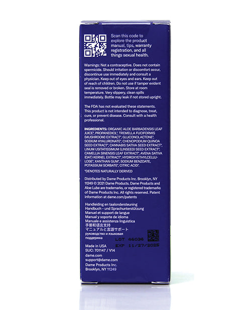 Dame Dame Alu Organic Aloe Vera Lubricant - 4 oz - Image 3