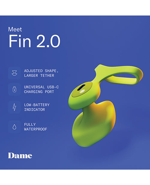 Dame Dame Fin 2.0 Finger Vibrator - Citrus - Image 7