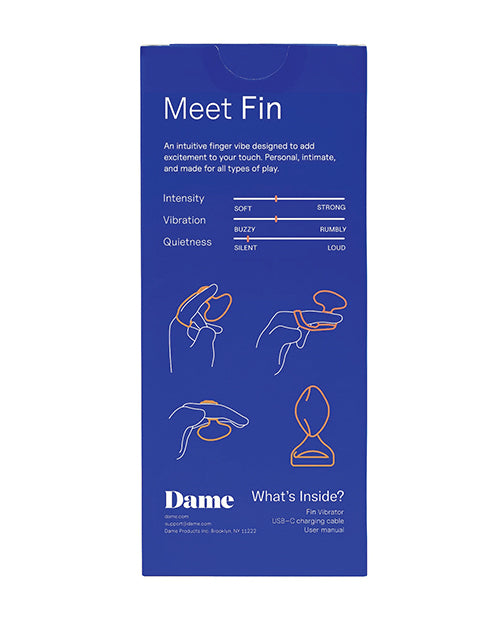 Dame Dame Fin 2.0 Finger Vibrator - Citrus - Image 8