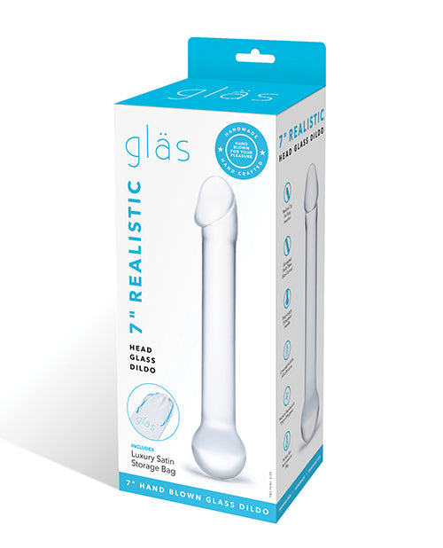 Glas Glas 7" Realistic Head Glass Dildo - Clear - Image 5