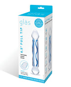 Glas Glas 6.5" Tip Textured Glass Dildo - Blue - Image 2