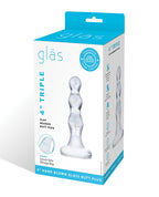 Glas Glas 4" Triple Play Beaded Butt Plug - Clear - Image 5