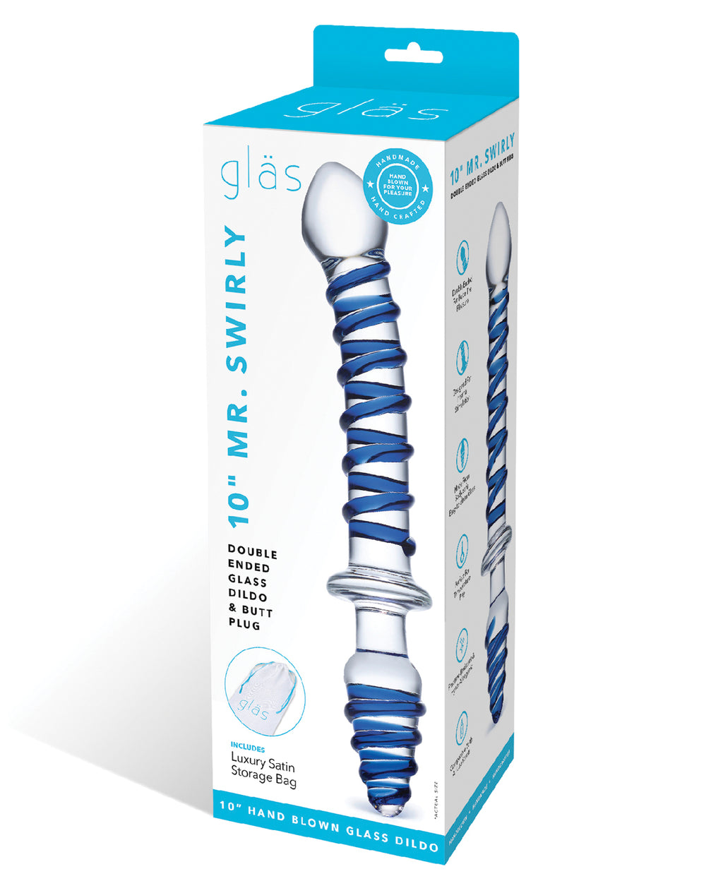 Glas Glas 10" Mr. Swirly Double Ended Glass Dildo & Plug - Image 2