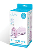 Glas Glas 5" Rosebud Glass Butt Plug - Pink - Image 5