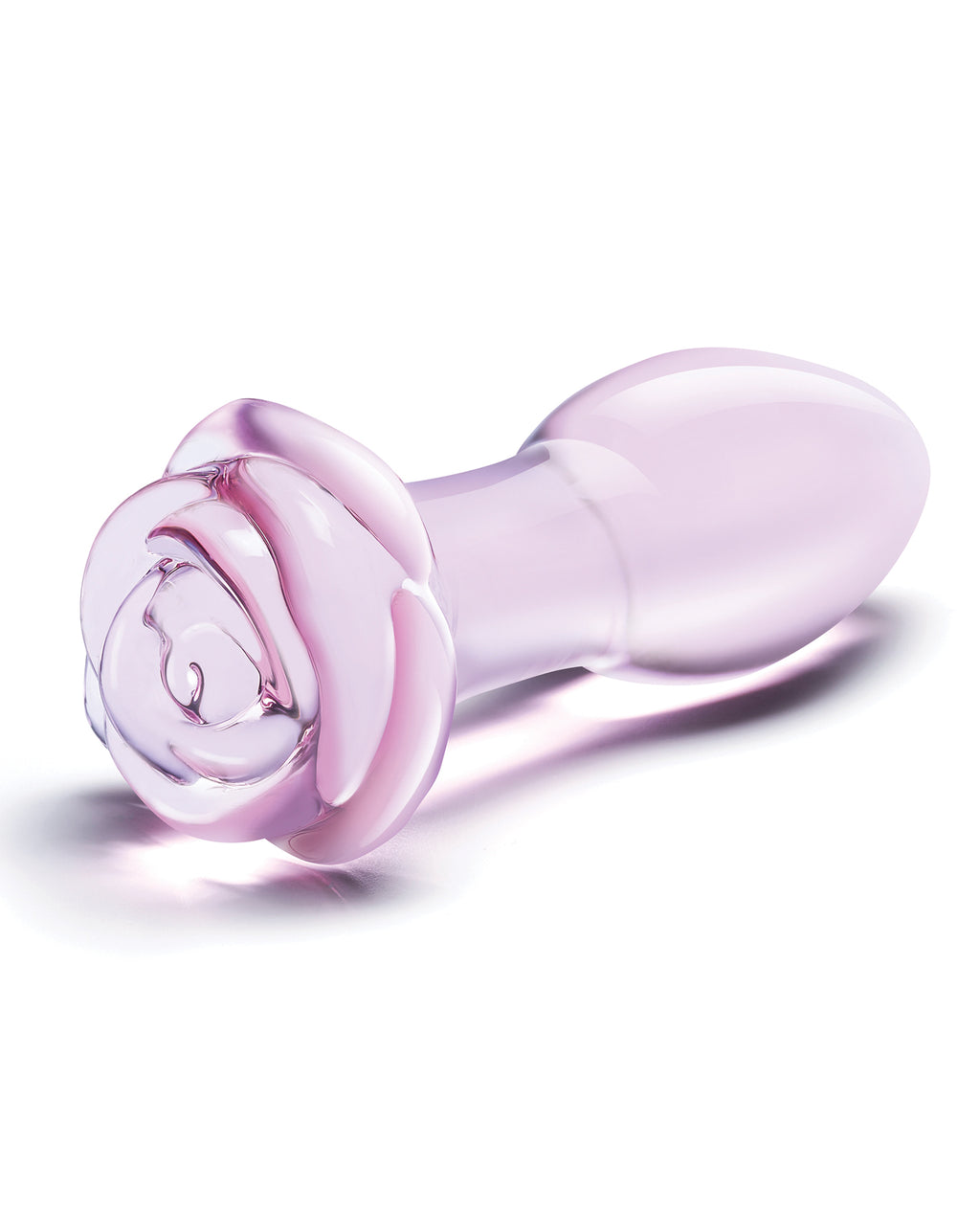 Glas Glas 5" Rosebud Glass Butt Plug - Pink - Image 2