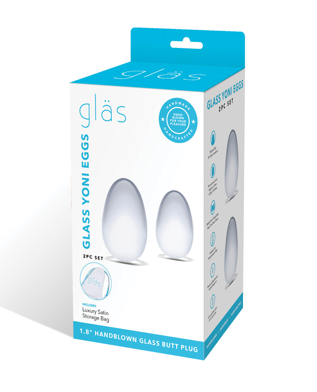 Glas Glas 2-piece Glass Yoni Kegal Eggs Set - Clear - Image 5