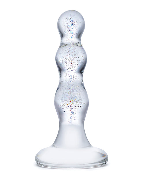 Glas Glas 4" Triple Play Beaded Butt Plug - Clear