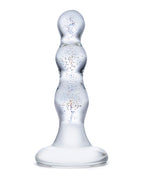 Glas Glas 4" Triple Play Beaded Butt Plug - Clear