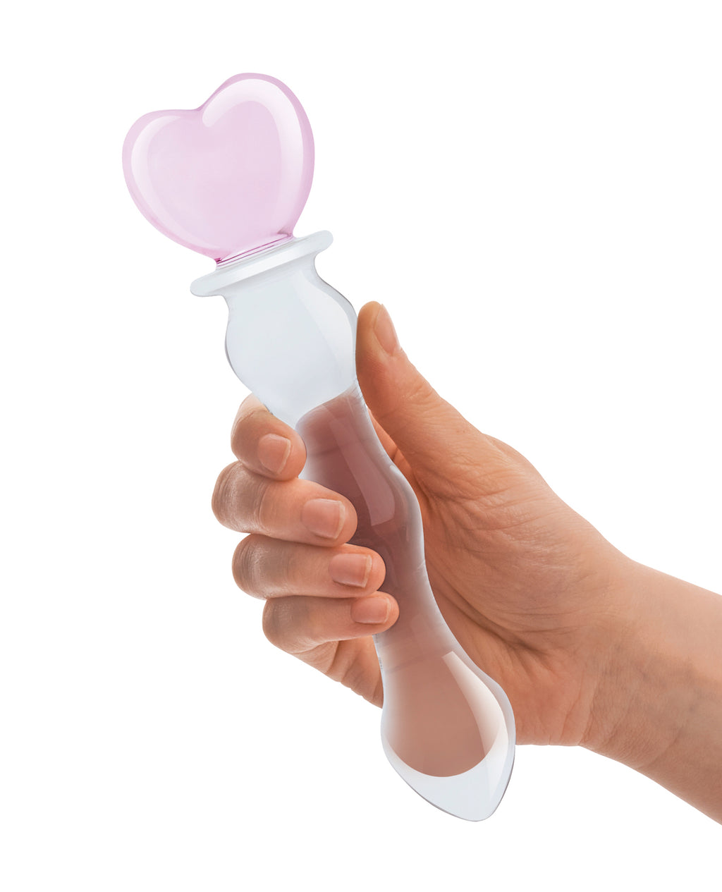 Glas Glas 8" Sweetheart Glass Dildo - Pink/Clear - Image 3