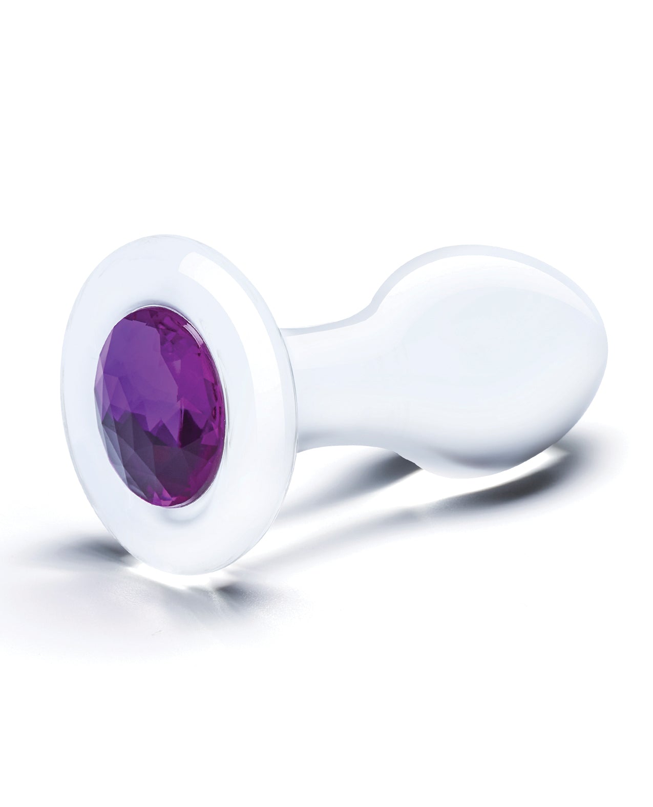 Glas Glas 3.5" Bling Bling Glass Butt Plug - Clear - Image 2