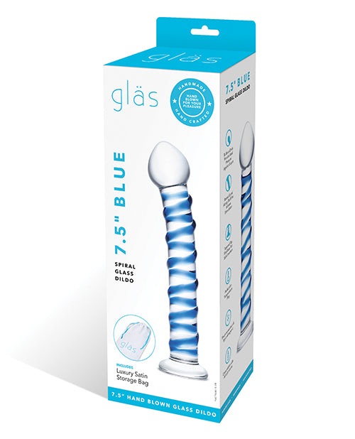 Glas Glas 7.5" Spiral Glass Dildo - Blue - Image 2