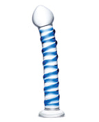Glas Glas 7.5" Spiral Glass Dildo - Blue