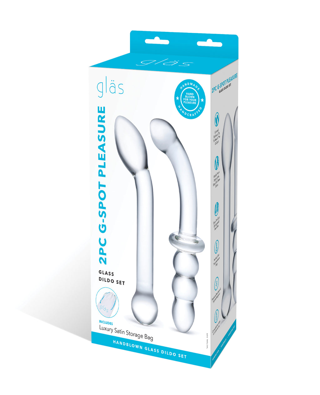 Glas Glas 2-piece G-Spot Pleasure Glass Dildo Set - Clear - Image 5