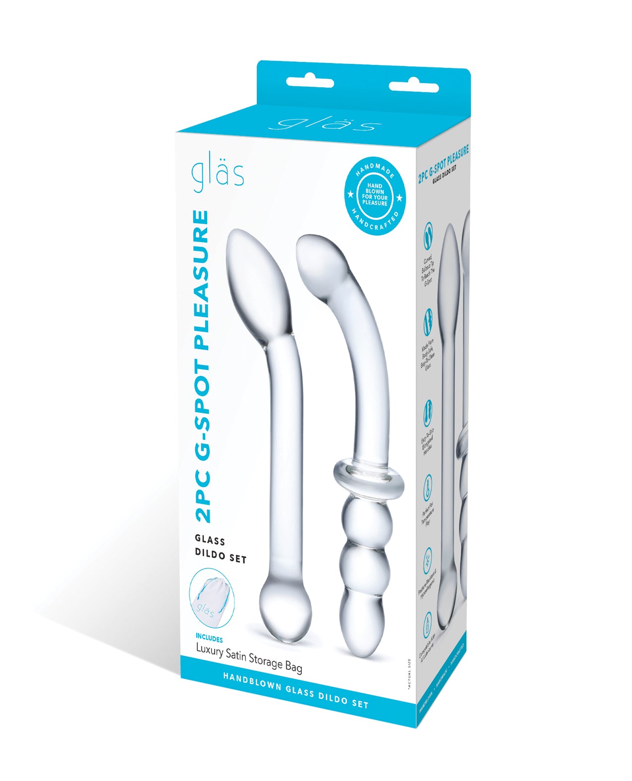 Glas Glas 2-piece G-Spot Pleasure Glass Dildo Set - Clear - Image 5