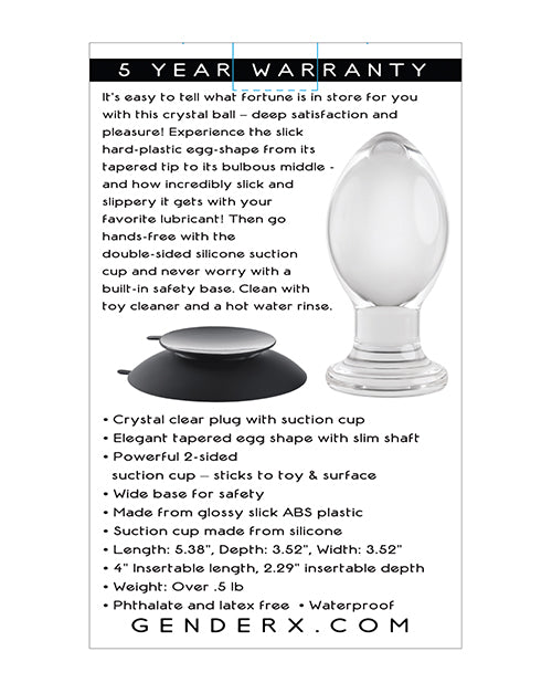 Gender X Gender X Crystal Ball Plug with Suction Cup - Clear - Image 5