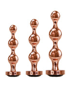 Gender X Gender X Gold Digger 3-Piece Metal Plug Set - Rose Gold/Black