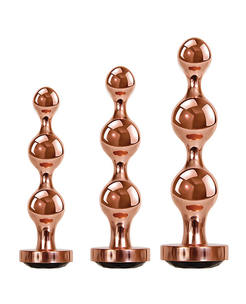 Gender X Gender X Gold Digger 3-Piece Metal Plug Set - Rose Gold/Black