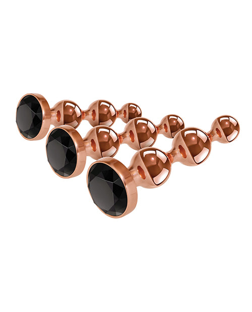 Gender X Gender X Gold Digger 3-Piece Metal Plug Set - Rose Gold/Black - Image 2