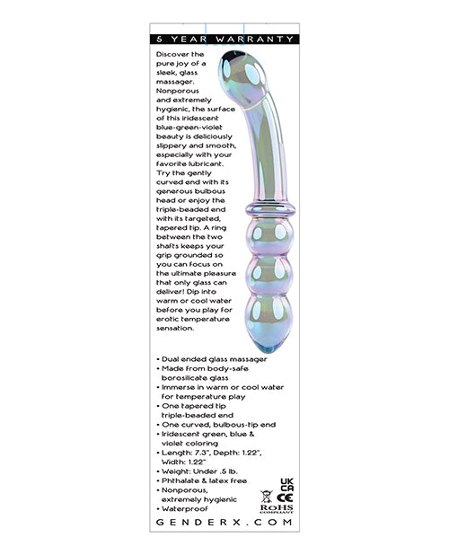 Gender X Gender X Lustrous Galaxy Wand Dual-Ended Glass Massager - Green - Image 5