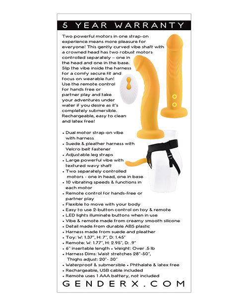 Gender X Gender X Sweet Embrace Dual Motor Strap-On Vibe with Harness - Yellow - Image 5