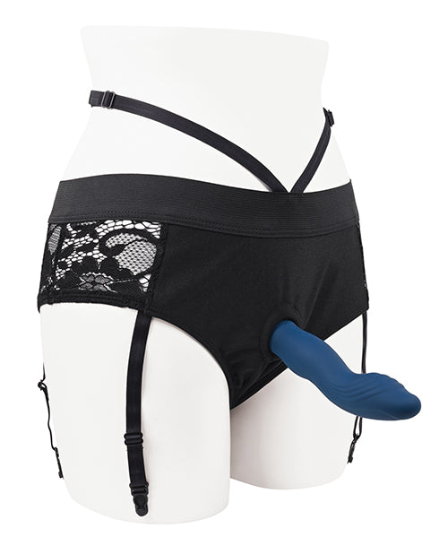 Gender X Gender X Snuggle Up Dual Motor Strap-On Vibe with Harness - Blue