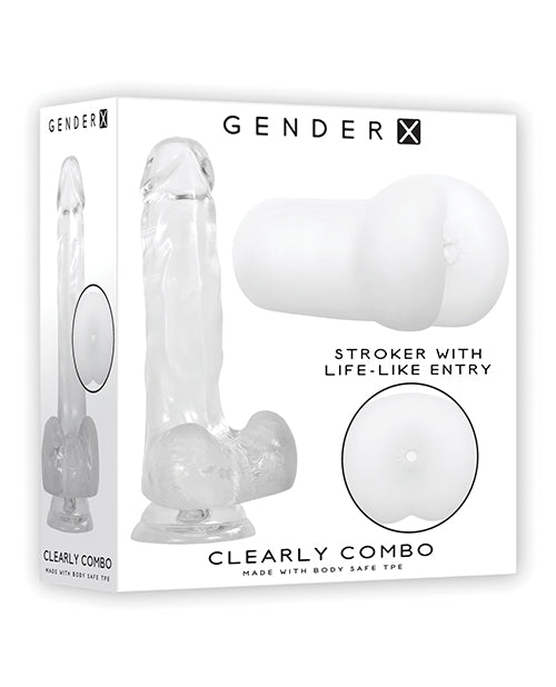 Gender X Gender X Clearly Combo Dildo & Stroker Set - Clear