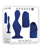 Gender X Gender X In's & Out's Silicone Dildo & Vibrating Stroker Set - Blue