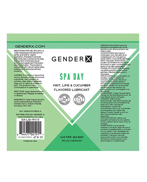 Gender X Gender X Flavored Lubricant - 4 oz - Spa Day - Image 3