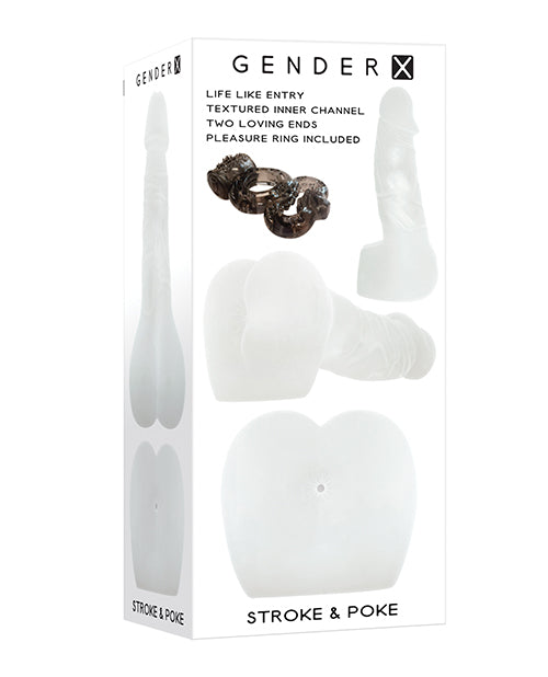 Gender X Gender X Stroke & Poke Stroker with Vibrating Ring - Clear