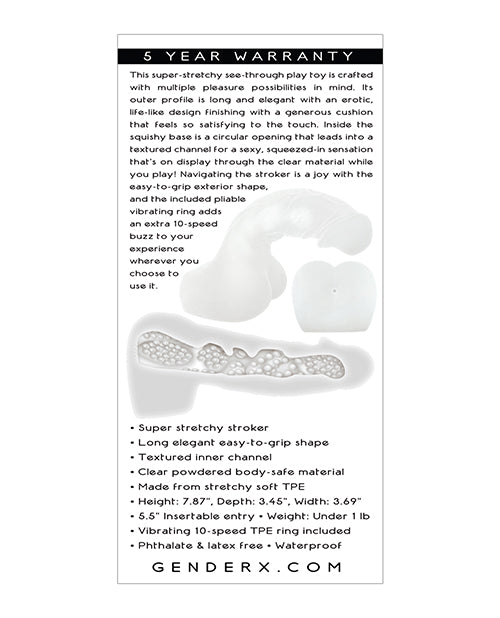 Gender X Gender X Stroke & Poke Stroker with Vibrating Ring - Clear - Image 2