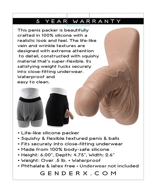 Gender X Gender X 4" Silicone Packer - Tan - Image 6