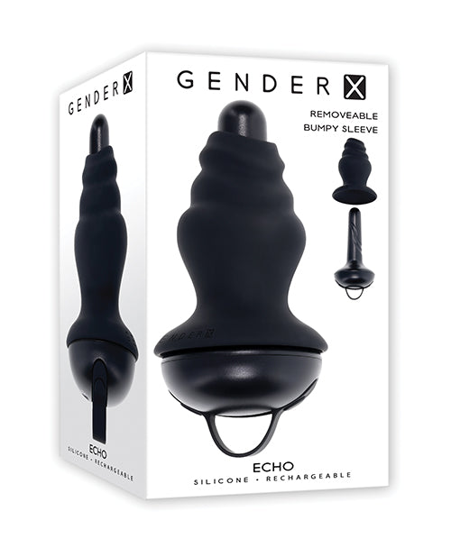 Gender X Gender X Echo Vibrating Shaft with Removable Silicone Sleeve - Black - Image 6