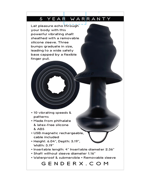Gender X Gender X Echo Vibrating Shaft with Removable Silicone Sleeve - Black - Image 5
