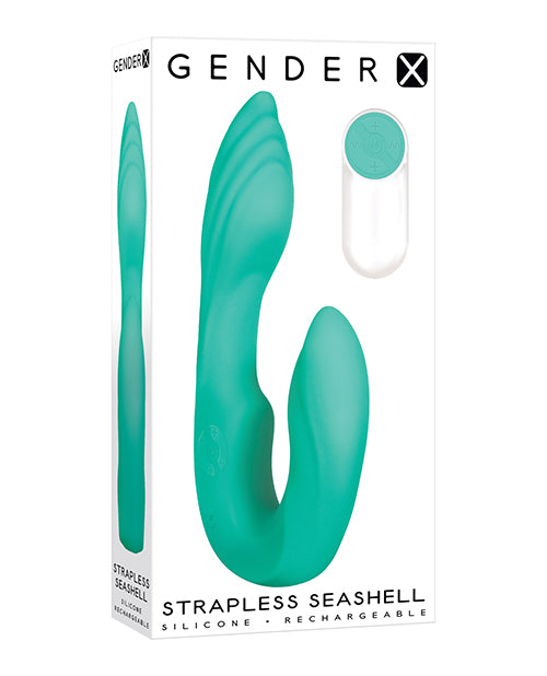 Gender X Gender X Strapless Seashell Dual Vibrator - Teal - Image 4