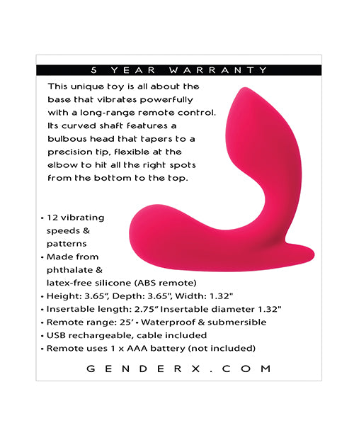 Gender X Gender X All About the Bass Curved Stimulator with Remote Control - Pink - Image 7