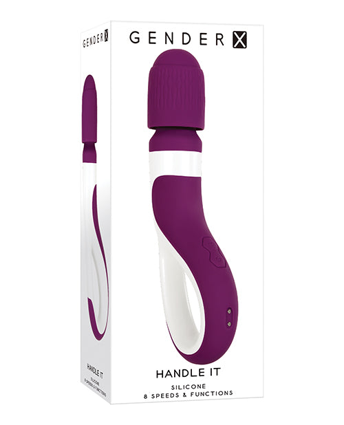 Gender X Gender X Handle It Ring-Handled Wand Vibrator - Purple/White - Image 4