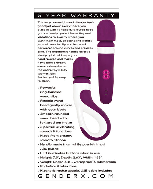 Gender X Gender X Handle It Ring-Handled Wand Vibrator - Purple/White - Image 5