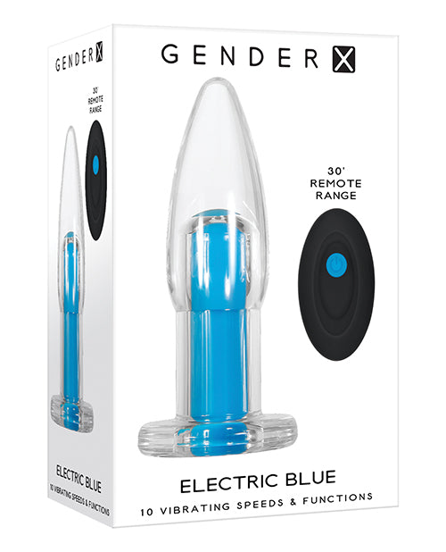 Gender X Gender X Electric Blue Clear Vibrator with Remote - Clear/Blue - Image 4