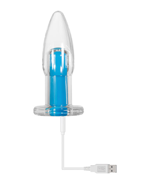 Gender X Gender X Electric Blue Clear Vibrator with Remote - Clear/Blue - Image 3
