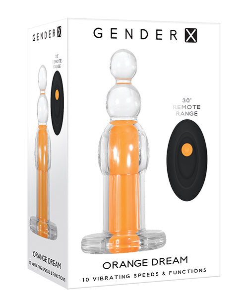 Gender X Gender X Orange Dream Clear Beaded Vibrator with Remote - Clear/Orange - Image 4