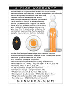 Gender X Gender X Orange Dream Clear Beaded Vibrator with Remote - Clear/Orange - Image 5