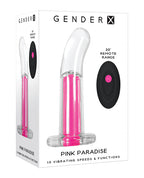 Gender X Gender X Pink Paradise Clear Curved Vibrator with Remote - Clear/Pink - Image 4