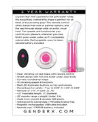 Gender X Gender X Pink Paradise Clear Curved Vibrator with Remote - Clear/Pink - Image 5