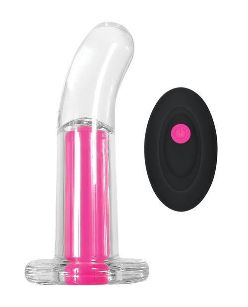Gender X Gender X Pink Paradise Clear Curved Vibrator with Remote - Clear/Pink