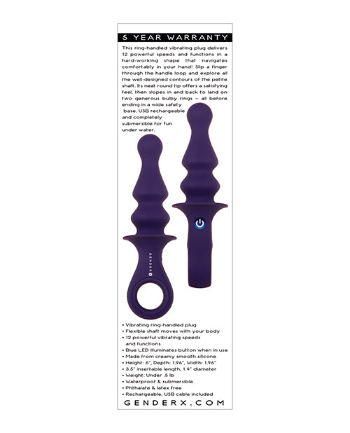 Gender X Gender X Ring Pop Ring-Handled Vibrating Plug - Purple - Image 5