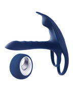 Honey Play Box Honey Play Box Blue Fox Vibrating Girth Enhancer Penis Sleeve - Blue